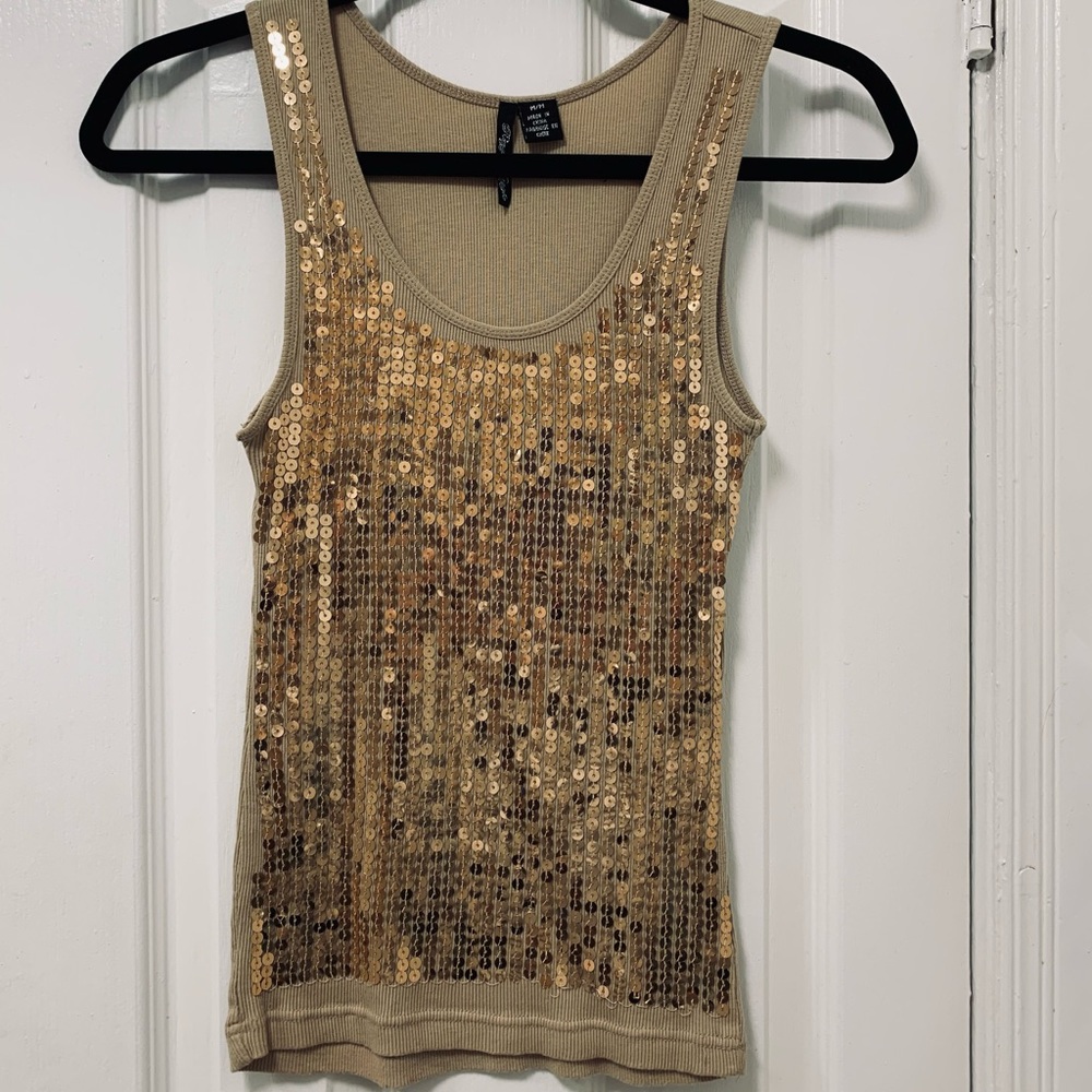Super shiny gold sequins tank top 💎
